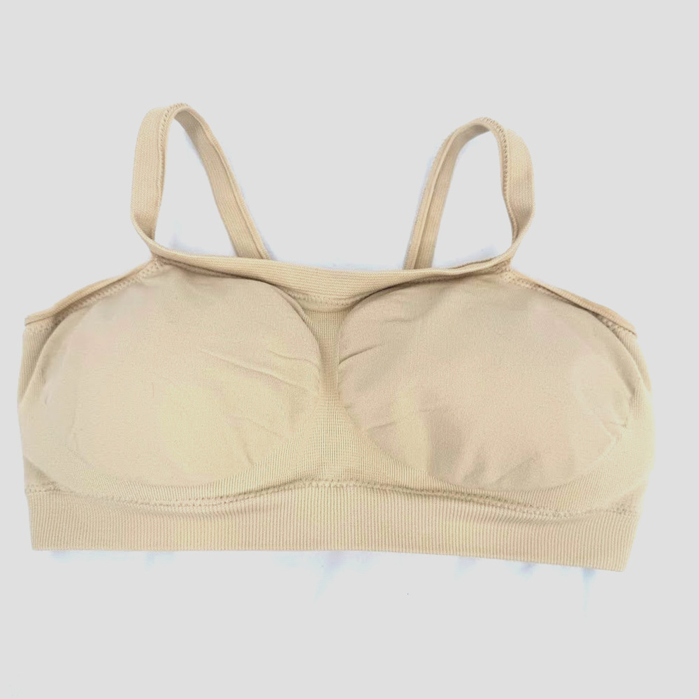 Womens Nude Seamless Comfort Bra Small Padded Wireless Lounge Bralette